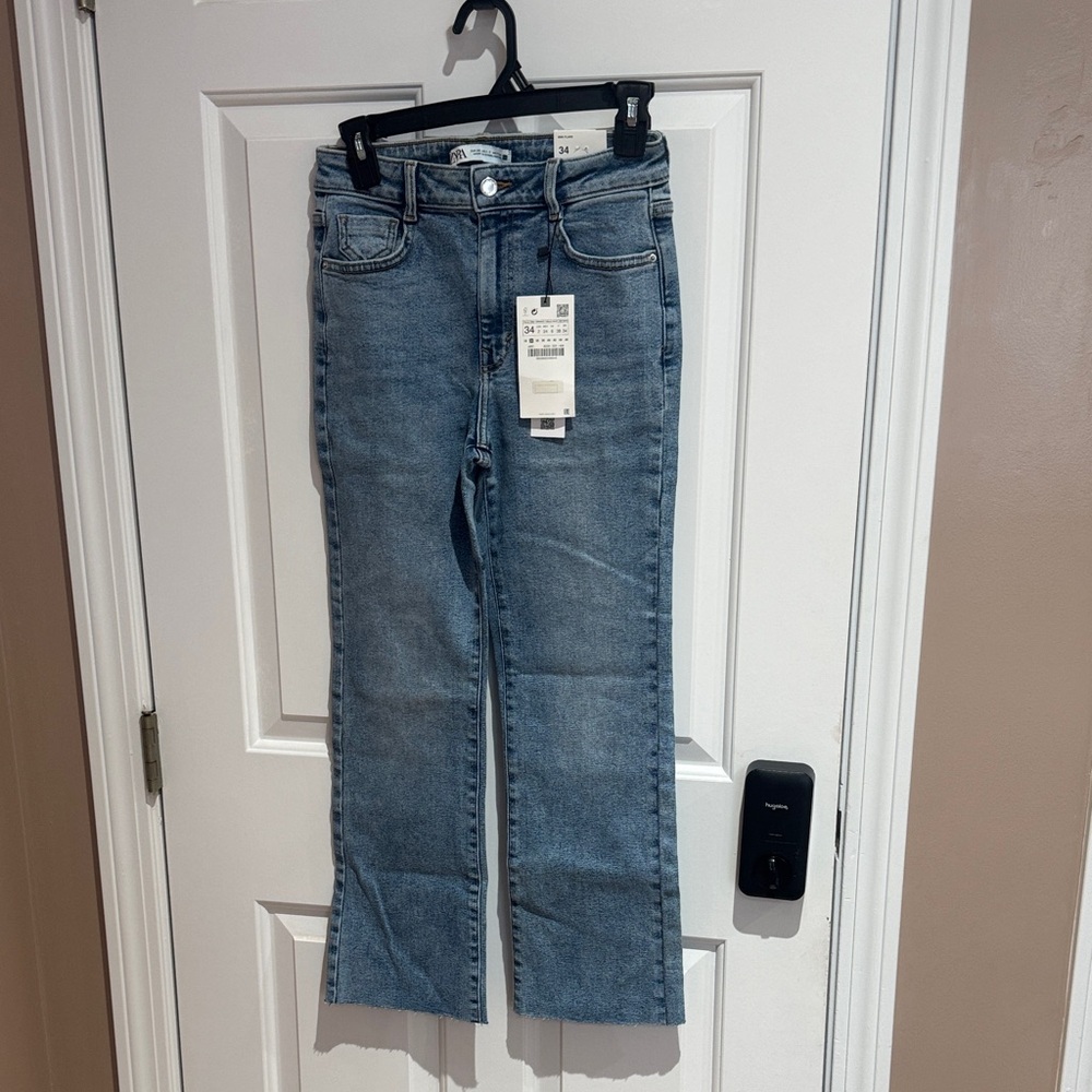 Zara Light Blue Straight Leg Women's Jeans